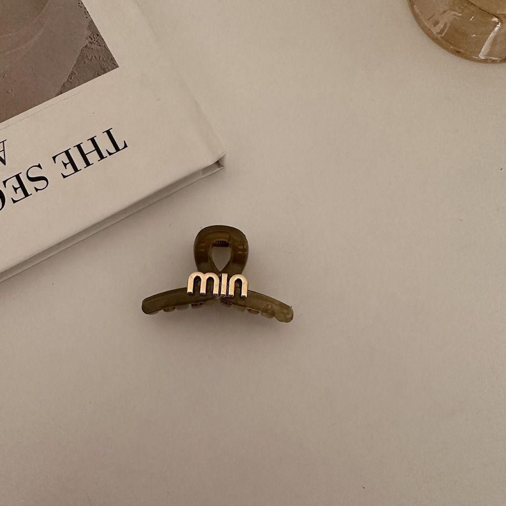 VANES1 Kẹp Tóc Càng Cua Bằng Acrylic In Chữ Đơn Giản Thời Trang Cho Nữ