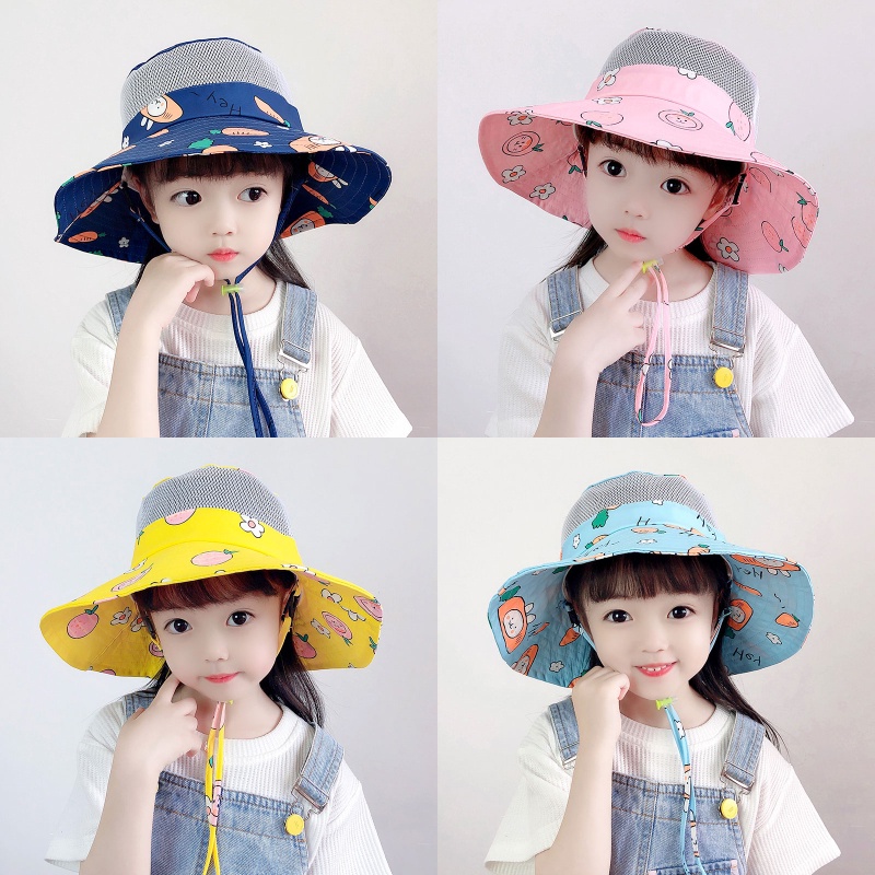 Mũ Tai Bèo Chống Nắng Tia UV Phối Lưới Mỏng Thời Trang Mùa Hè Cho Bé Trai