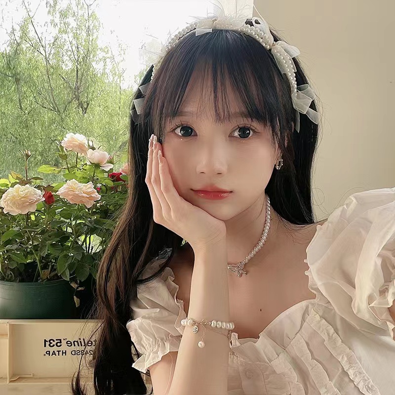 Kẹp Tóc Nơ Đính Ngọc Trai Trắng Phong Cách Pháp Cổ Điển Thời Trang Cao Cấp Cho Nữ