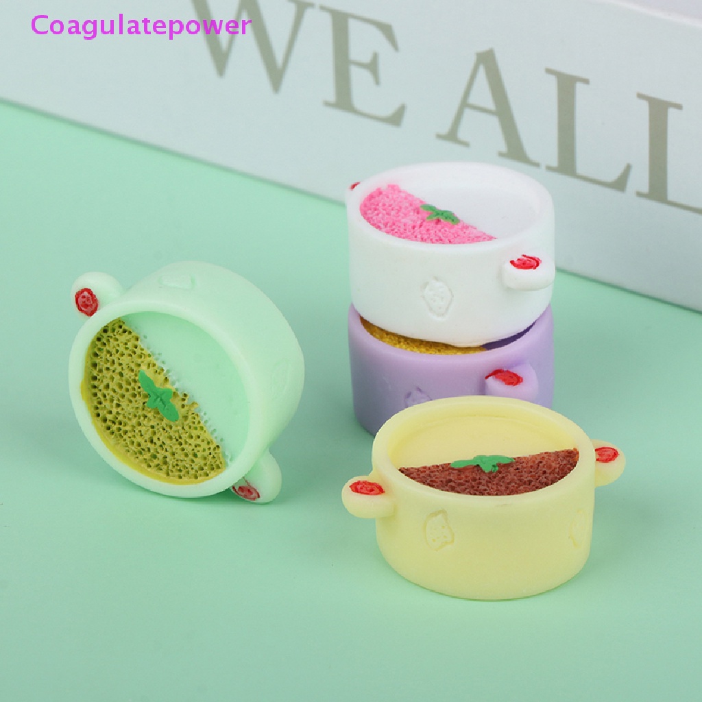 Bộ 5 Mô Hình Mô Phỏng Chảo Sữa / Bánh Pudding / Thức Ăn Mini Bằng Resin Nhân Tạo