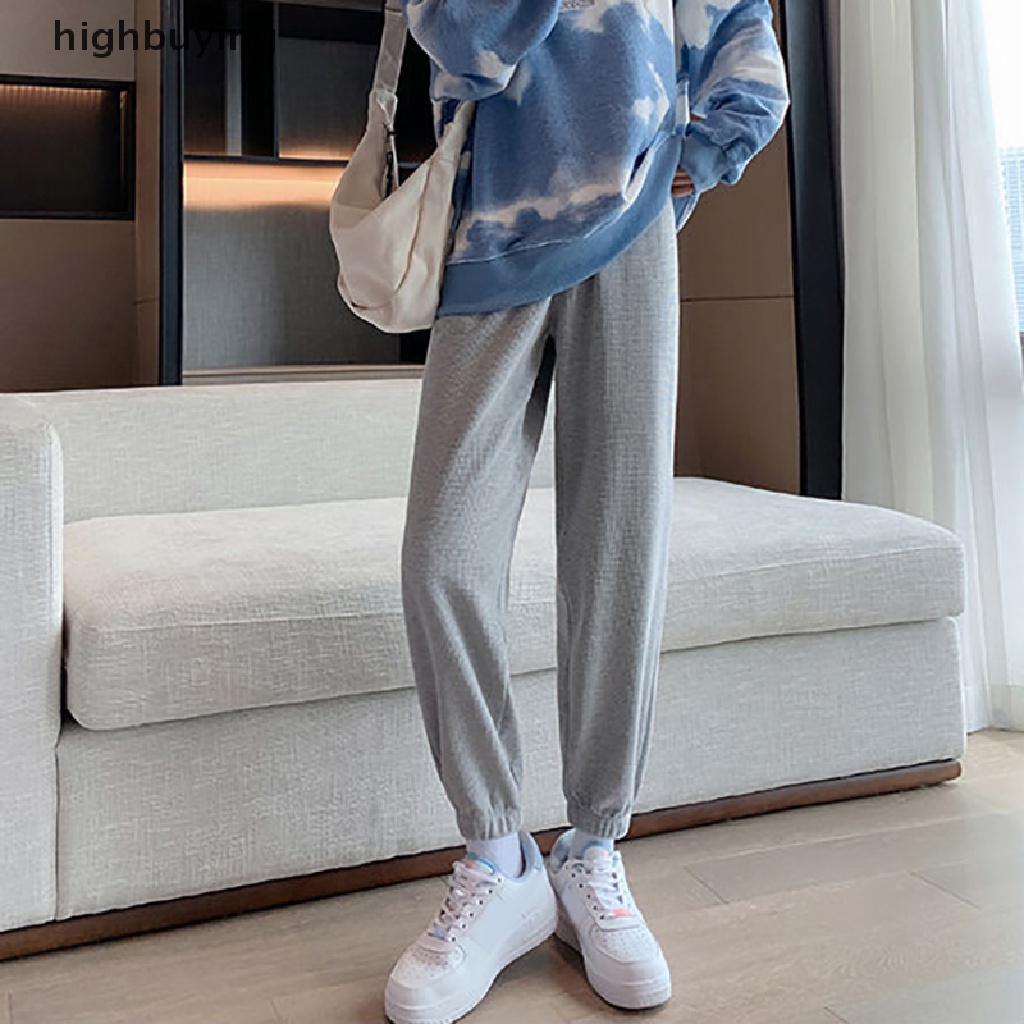 Quần Baggy Thể Thao Lưng Cao Phong Cách Harajuku Cho Nữ