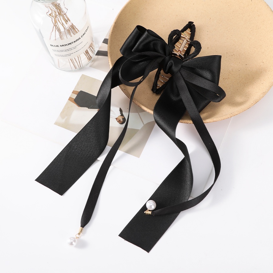 Kẹp Tóc Nơ Lưới Đính Ngọc Trai Nhân Tạo Thời Trang Hàn Quốc