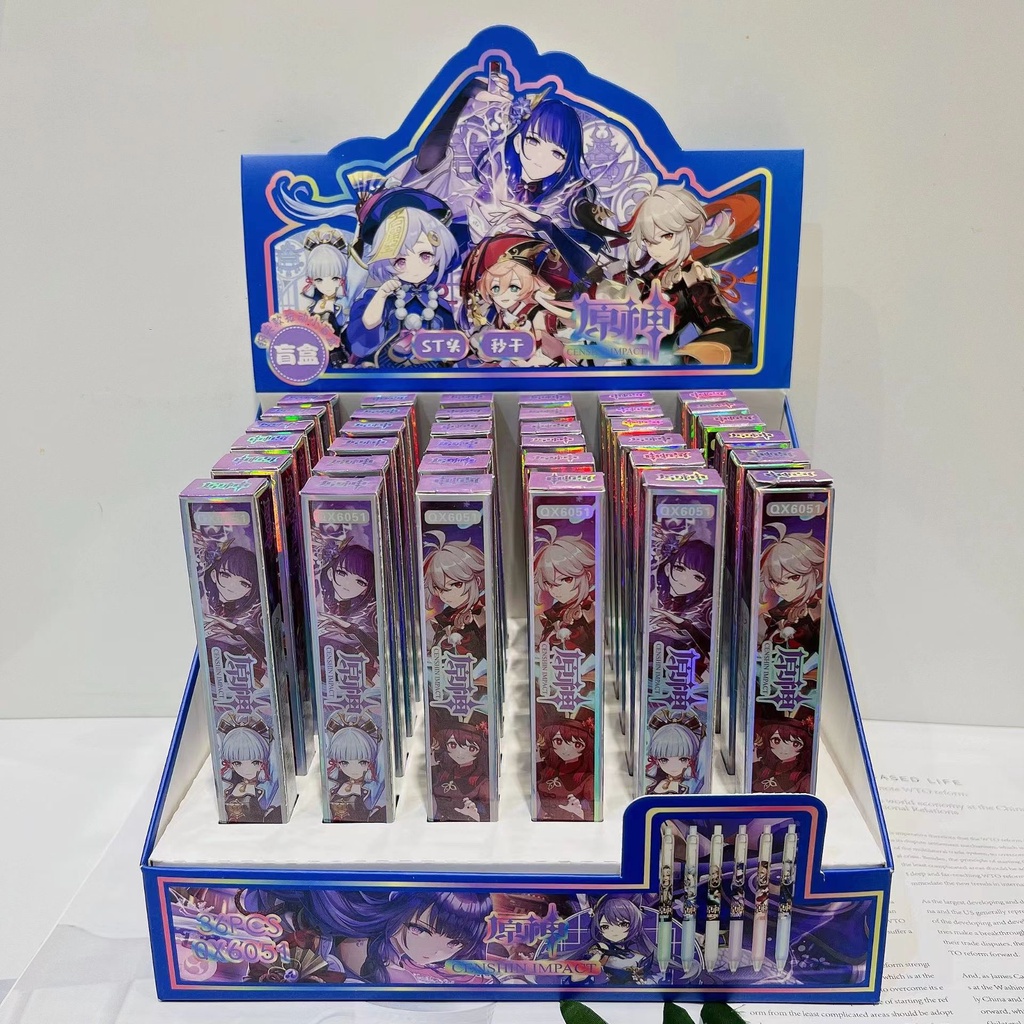 Genshin Tưởng Tượng Bút Máy Nhấn Trung Tính Hộp Bút