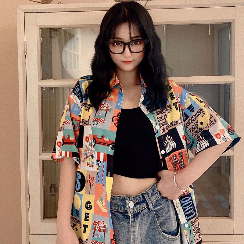 Áo Sơ Mi Chiffon Tay Lửng In Họa Tiết Cherry Thời Trang Hàn Quốc Dành Cho Nữ