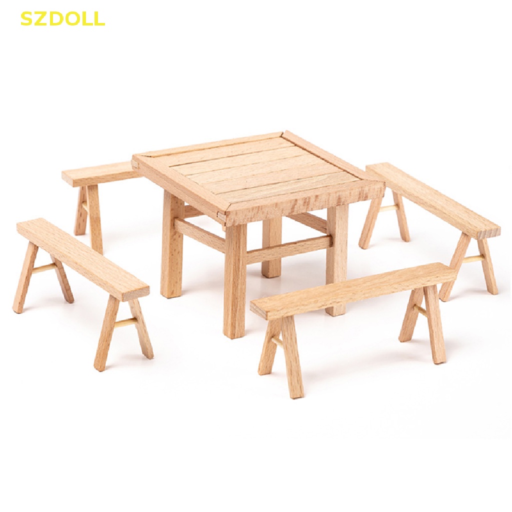 1 Bộ Bàn Ghế Nội Thất Mini Tỉ Lệ 1 / 12 Trang Trí Nhà Búp Bê