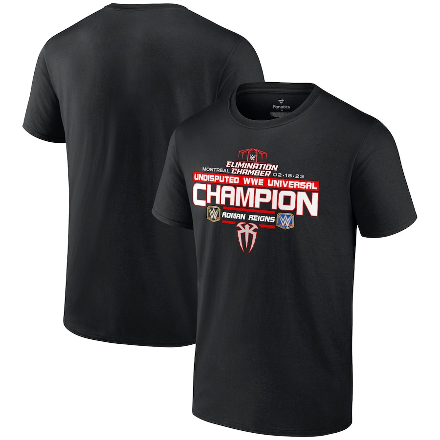Áo Thun Nam Màu Đen Thương Hiệu Fanatics Elimination Chamber 2023 Undisputed WWE Cá Tính
