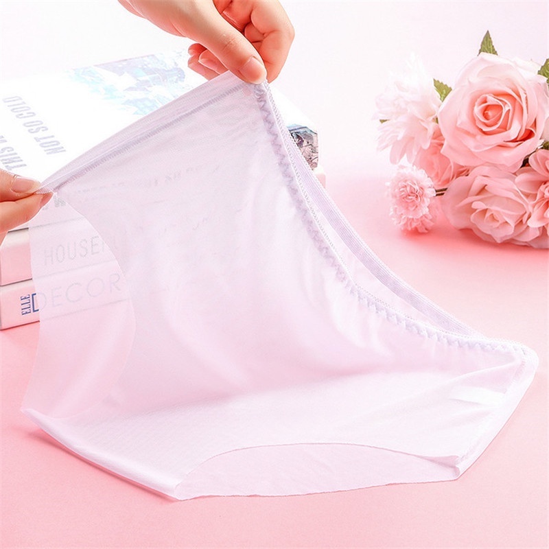 Bộ 3 Quần Lót Lưới Siêu Mỏng Màu Trơn Không Đường May Plus Size L-XXXL