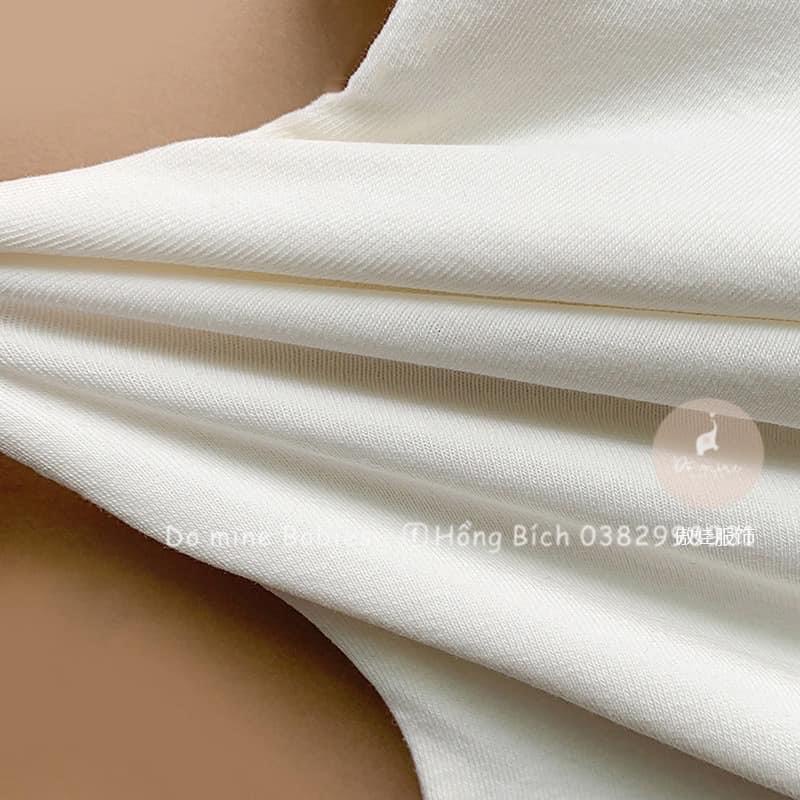 Áo cotton cộc tay mùa hè mẫu trơn co dãn cổ tròn cho bé gái bé trai em bé sơ sinh nặng từ 6-12kg
