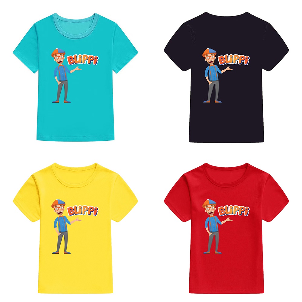 Áo Thun Tay Ngắn Dáng Rộng In Chữ Dingyuan Blippi Thời Trang Cho Tuổi Teen