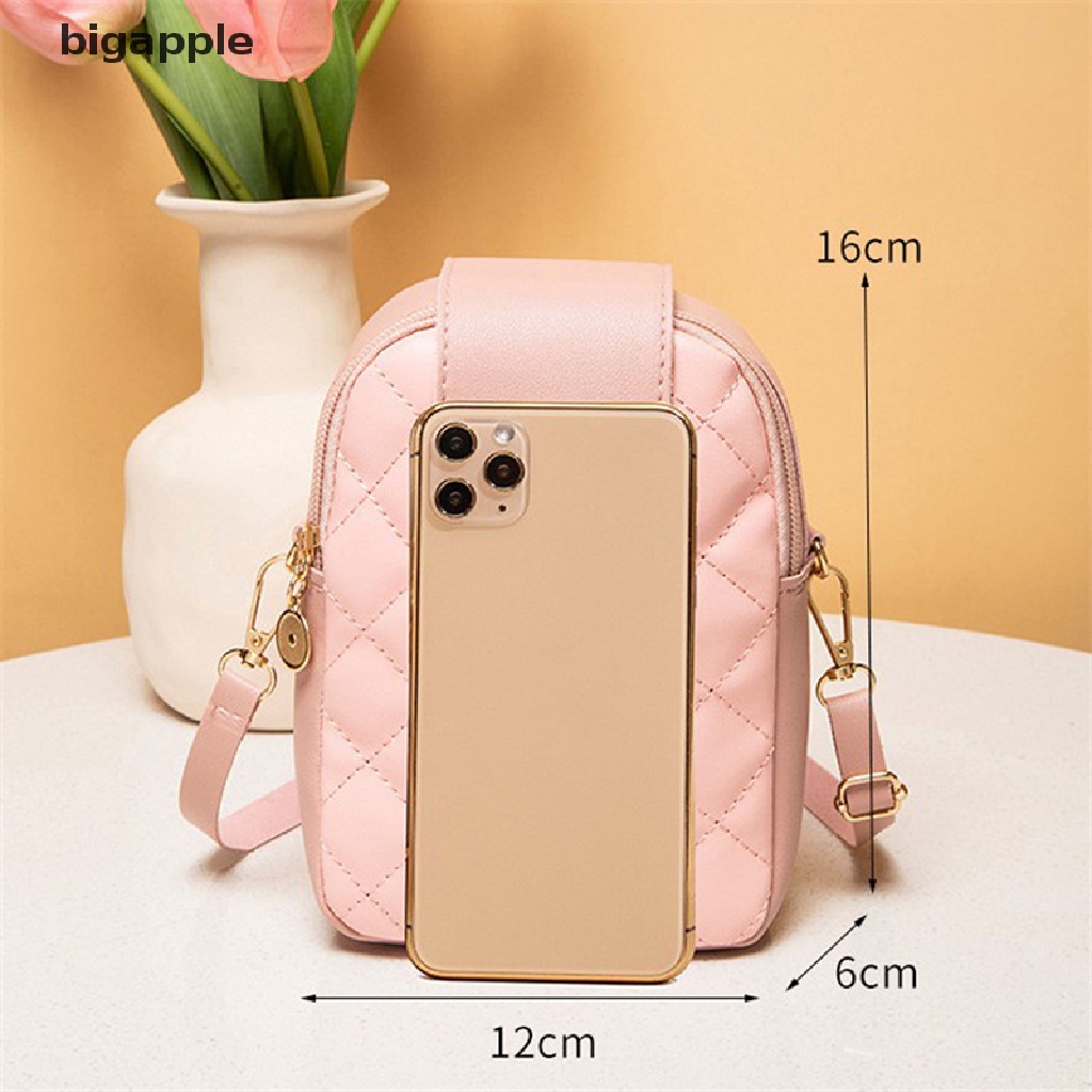 Túi Đeo Chéo Đựng Điện Thoại Họa Tiết Thêu Kim Cương Màu Trơn Phong Cách Retro Đơn Giản Dành Cho Nữ