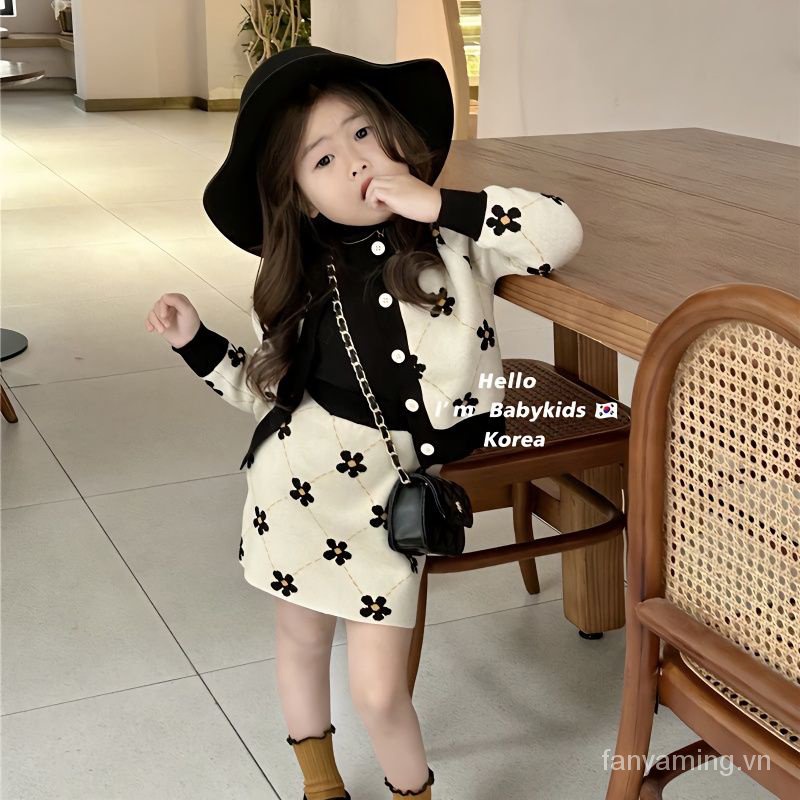 Áo Khoác Len Cardigan Phong Cách Hàn Quốc Thời Trang Mùa Xuân 2023 Cho Bé Gái