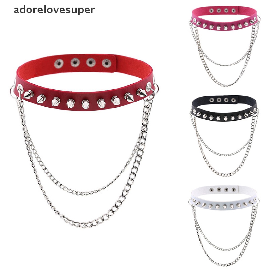 Vòng Cổ Choker Da Đính Đinh Tán Phong Cách Punk Gothic AD1VN Cho Nam Và Nữ