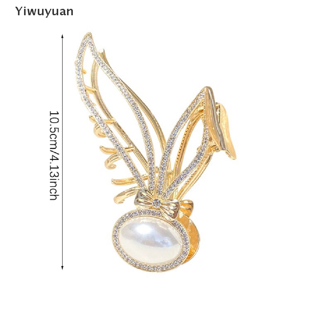 < Yiwuyuan > Kẹp Tóc Đuôi Ngựa Hình Tai Thỏ Đính Pha Lê Thanh Lịch Cho Nữ Giảm Giá
