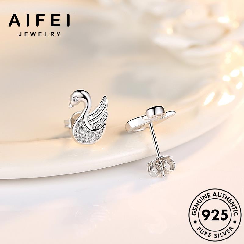 AIFEI JEWELRY tua kim khí kiện sức thời nữ phụ nga hàn tai xỏ khuyên bạc vành thật 925 nguyên quốc trang Thời moissanite tròn bông thiên bản tính cương E127