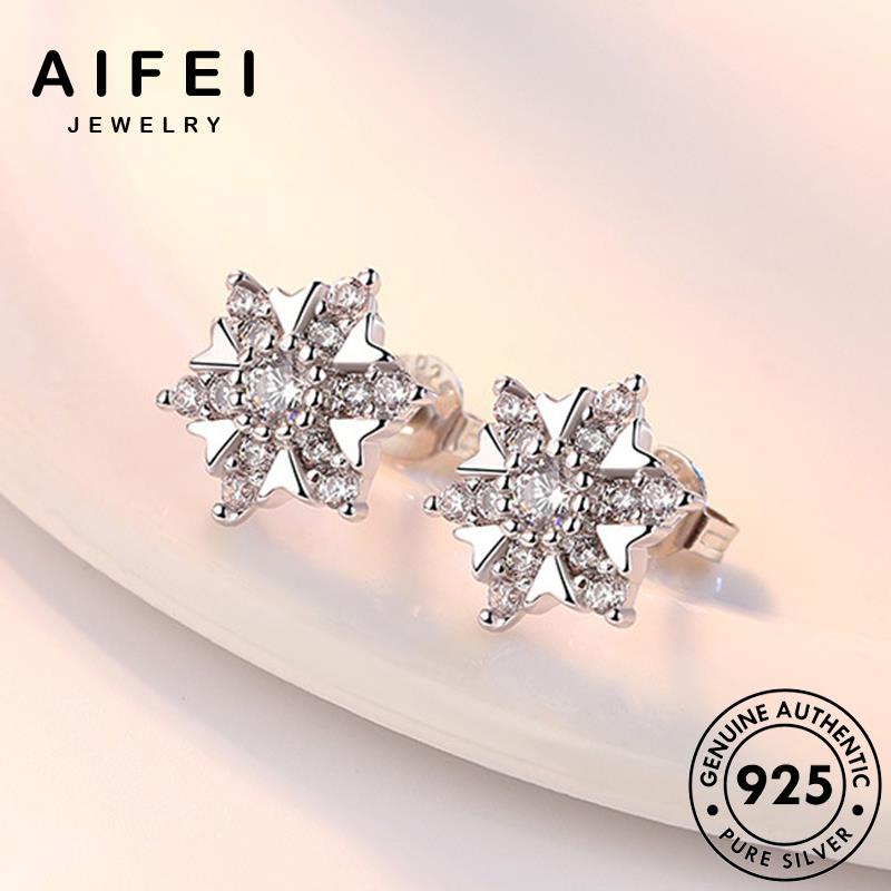 AIFEI JEWELRY thể cương tinh bông sức nguyên tua kim trang tai 925 vành phụ quốc nữ tròn thật hàn kiện thời bông bản xỏ khuyên hồng chất Thời khí bạc tuyết E228
