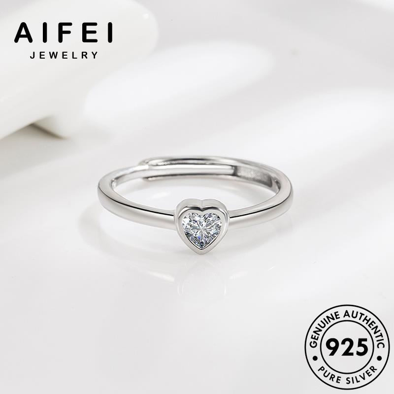 AIFEI JEWELRY nguyên phụ trang nhẫn cương bản rỗng kim thật thời 925 tim trái kiện quốc cặp sức đôi moissanite hàn hình bạc R299