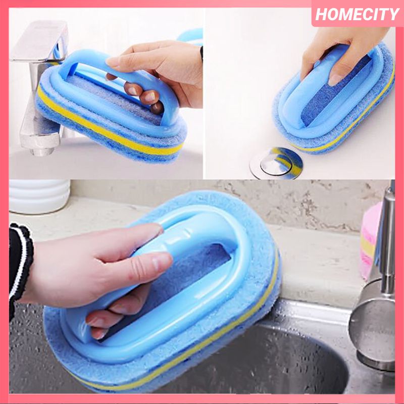 Dụng Cụ Vệ Sinh Tường Kính Nhà Vệ Sinh Chắc Chắn Cho Phòng Tắm Nhà Bếp Bàn Chải Vệ Sinh Bồn Tắm Bọt Biển Tay Cầm Bằng Nhựa Bàn Chải Bọt Biển Đa Năng Cửa Sổ Bồn Tắm Đáy