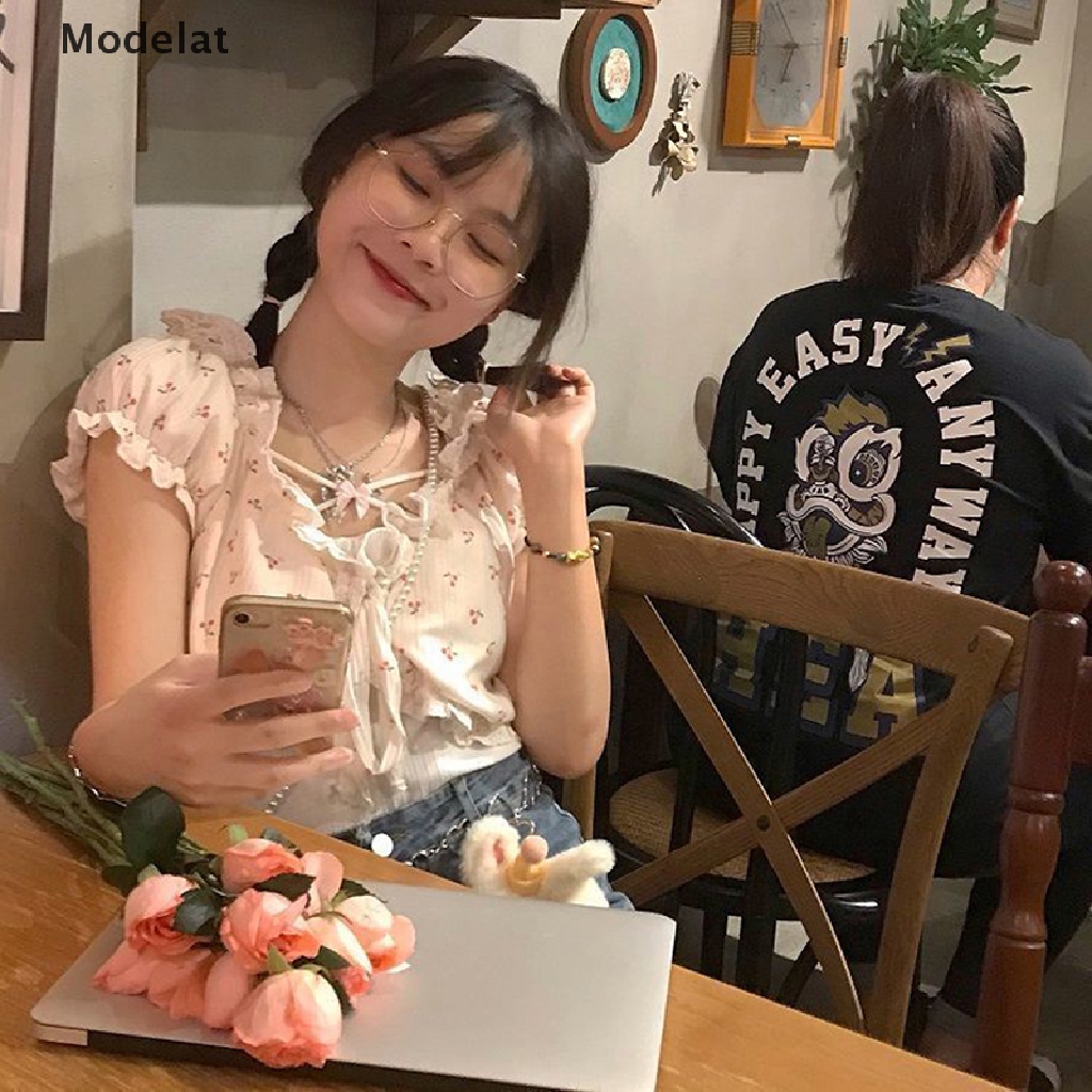 Áo hai dây GJCUTE MFC in hoa phối ren gợi cảm thời trang đi biển mùa hè cho nữ