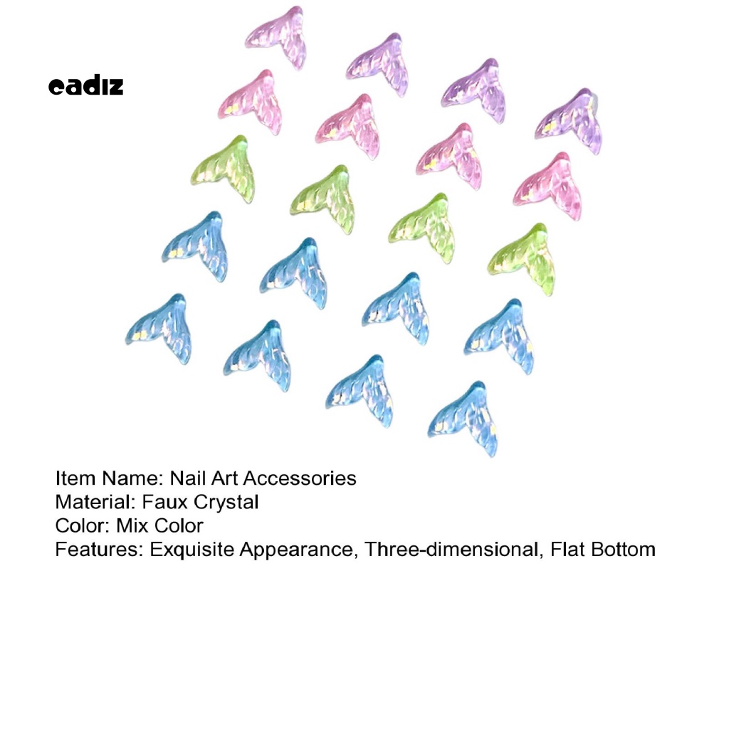 Túi 20 Hạt Cườm Hình Đuôi Cá Ba Chiều Đính Đá Trang Trí Móng Nghệ Thuật