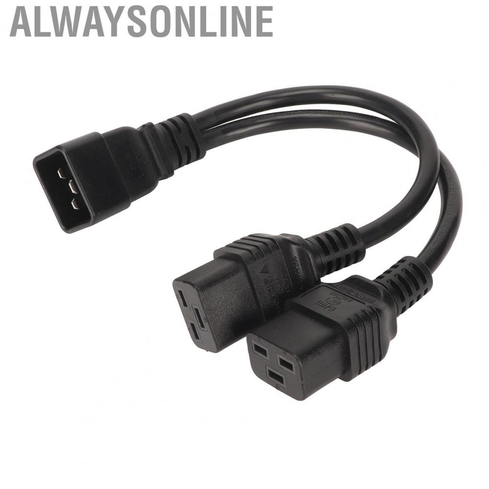 Alwaysonline Y Power Cable  Flame Retardant Waterproof Reinforced Design 12.6in Dual IEC320 C19 To C20 Cord Female Male for Printer