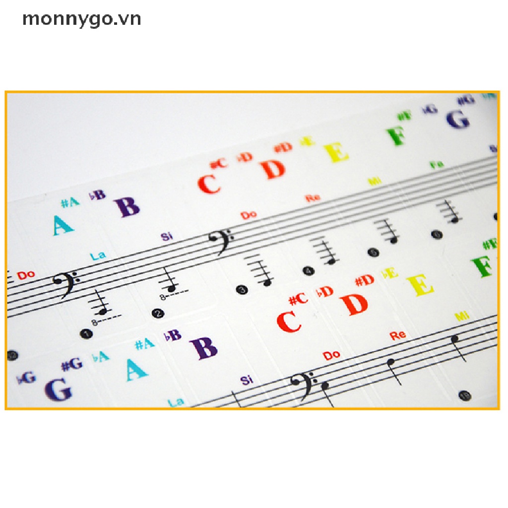 Miếng Dán Phím Đàn Piano Trong Suốt Nhiều Màu Sắc Cho Bé VN