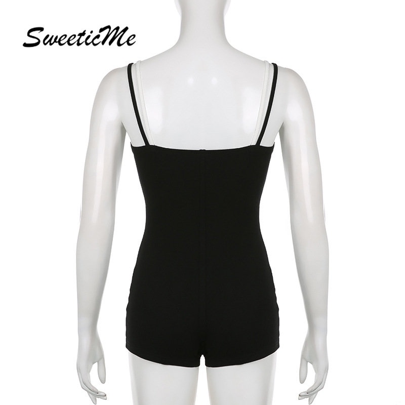 Jumpsuit Hở Lưng Dáng Ôm Màu Tương Phản Thời Trang Hàng Mới 2023 Dành Cho Bạn Nữ