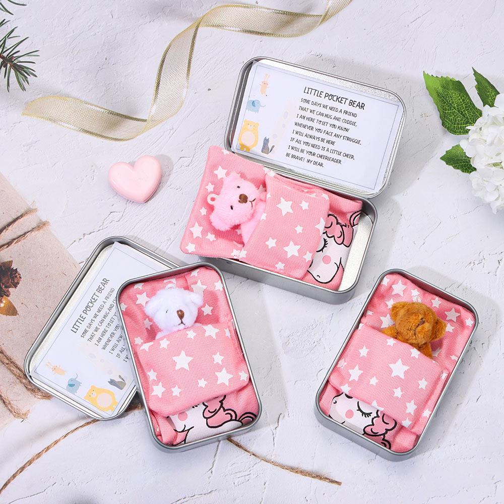 CHOOKEY Thú Nhồi Bông Hình Chú Gấu Trong Hộp Thiếc Đáng Yêu