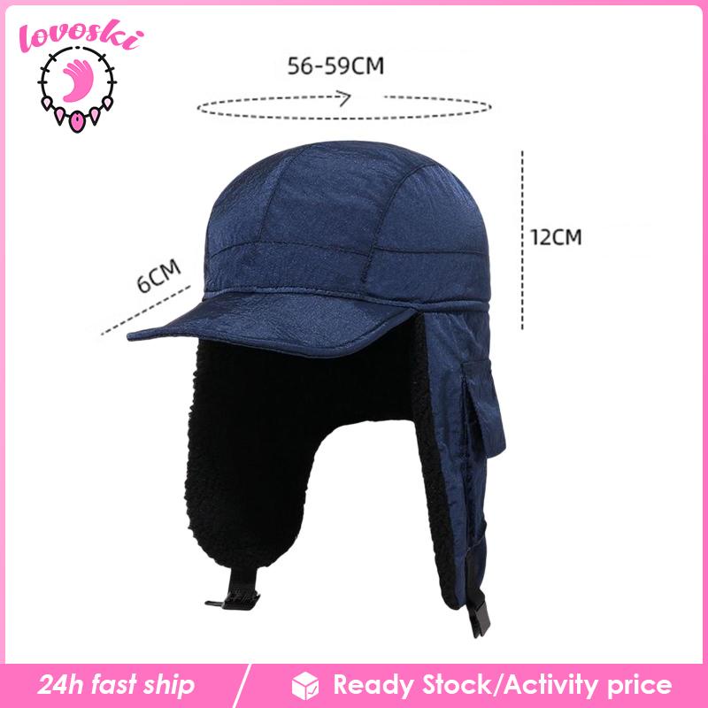 Mũ Lưỡi Trai Kèm Miếng Bịt Tai Thời Trang Mùa Đông Cho Người Lớn