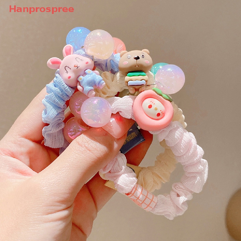 Dây Buộc Tóc Co Giãn Đính Hoa Màu Kẹo Dễ Thương Cho Bé Gái