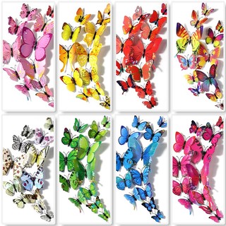 Set 12 bươm bướm 3d có nam châm hít dán tủ lạnh trang trí phòng bé