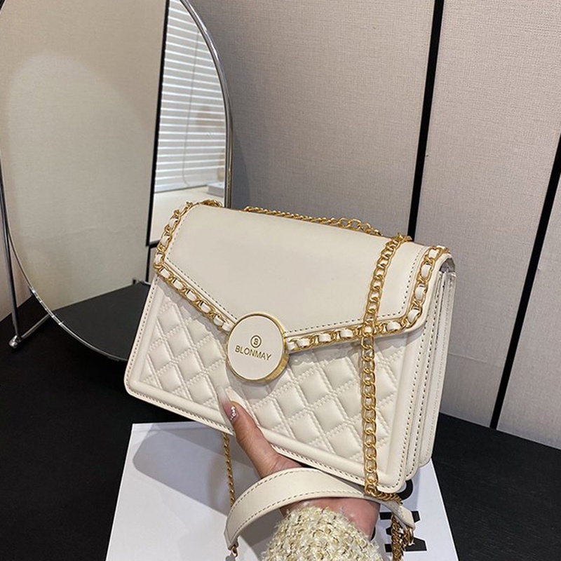 Túi Đeo Vai Dây Xích Khóa Nam Châm Đơn Giản Thời Trang Cho Nữ