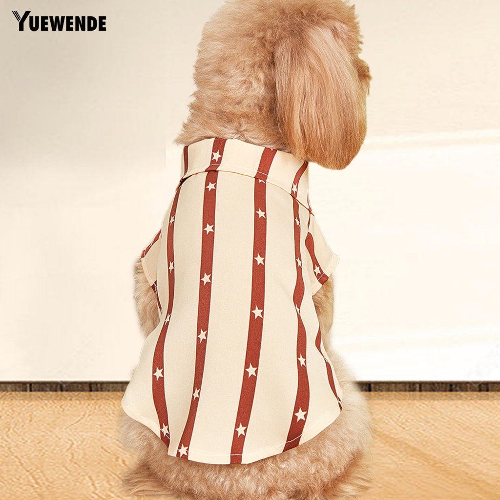 Áo Thun Họa Tiết Sọc Và Ngôi Sao Thời Trang Thấm Hút Mồ Hôi Cho Thú Cưng Yue.z