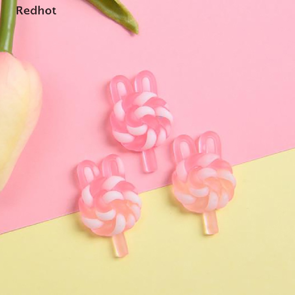 < Redhot > Set 10 Kẹo Mút Nhựa Phát Quang Trang Trí Ốp Điện Thoại Màu Sắc Ngẫu Nhiên DIY