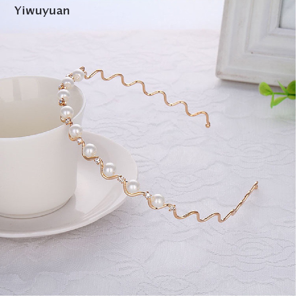 < Yiwuyuan > Băng Đô Kim Loại Màu Vàng Đồng Đính Đá Cho Cô Dâu Ngày Cưới