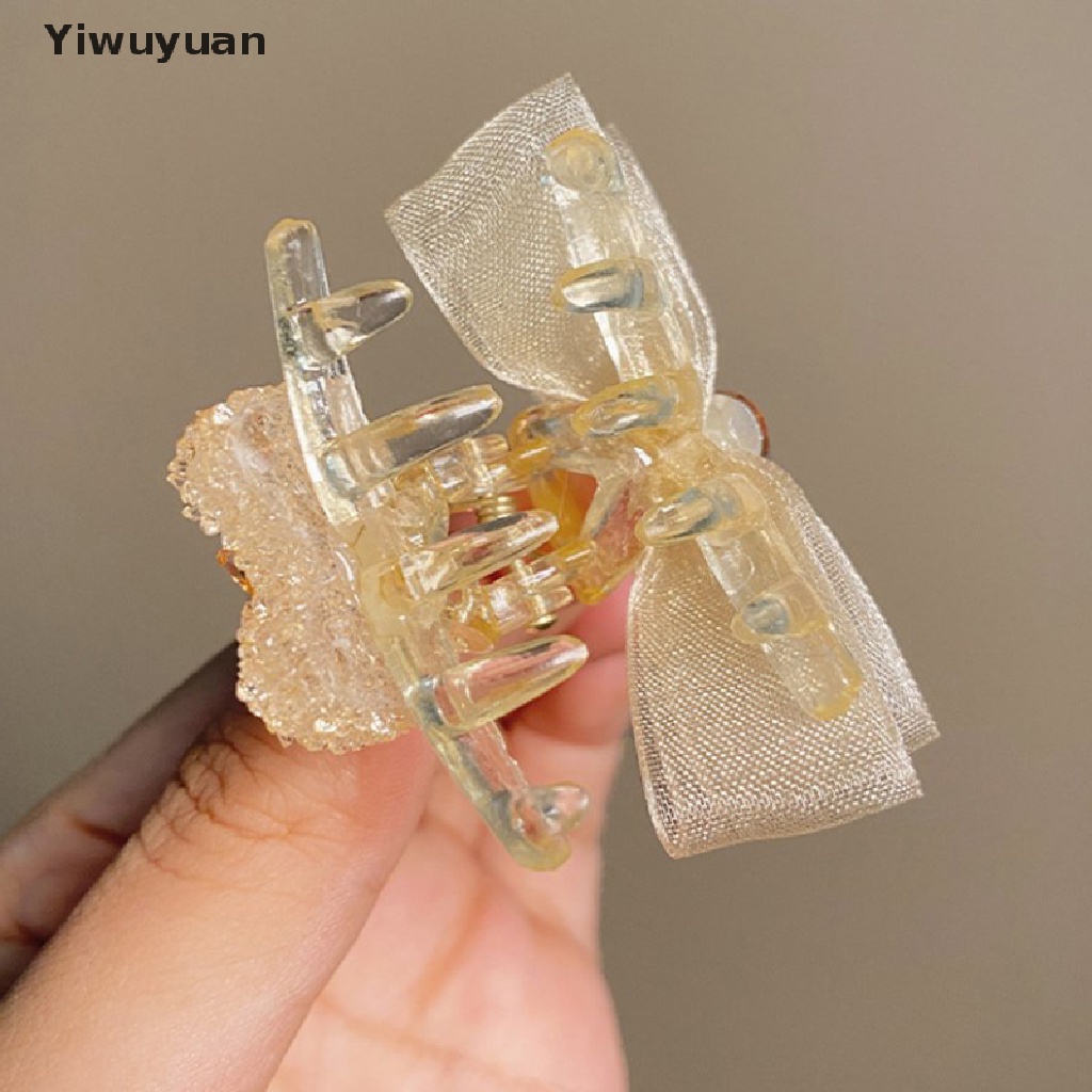 &lt; Yiwuyuan &gt; Kẹp Tóc Càng Cua Hai Mặt Đính Nơ Nhỏ Cá Tính Phong Cách Hàn Quốc Cho Nữ