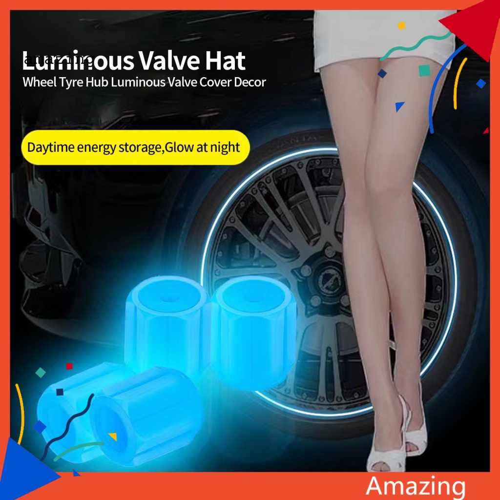 Bộ 12 Vỏ Bọc Van Bánh Xe Đạp Chống Mòn Phát Sáng Ban Đêm