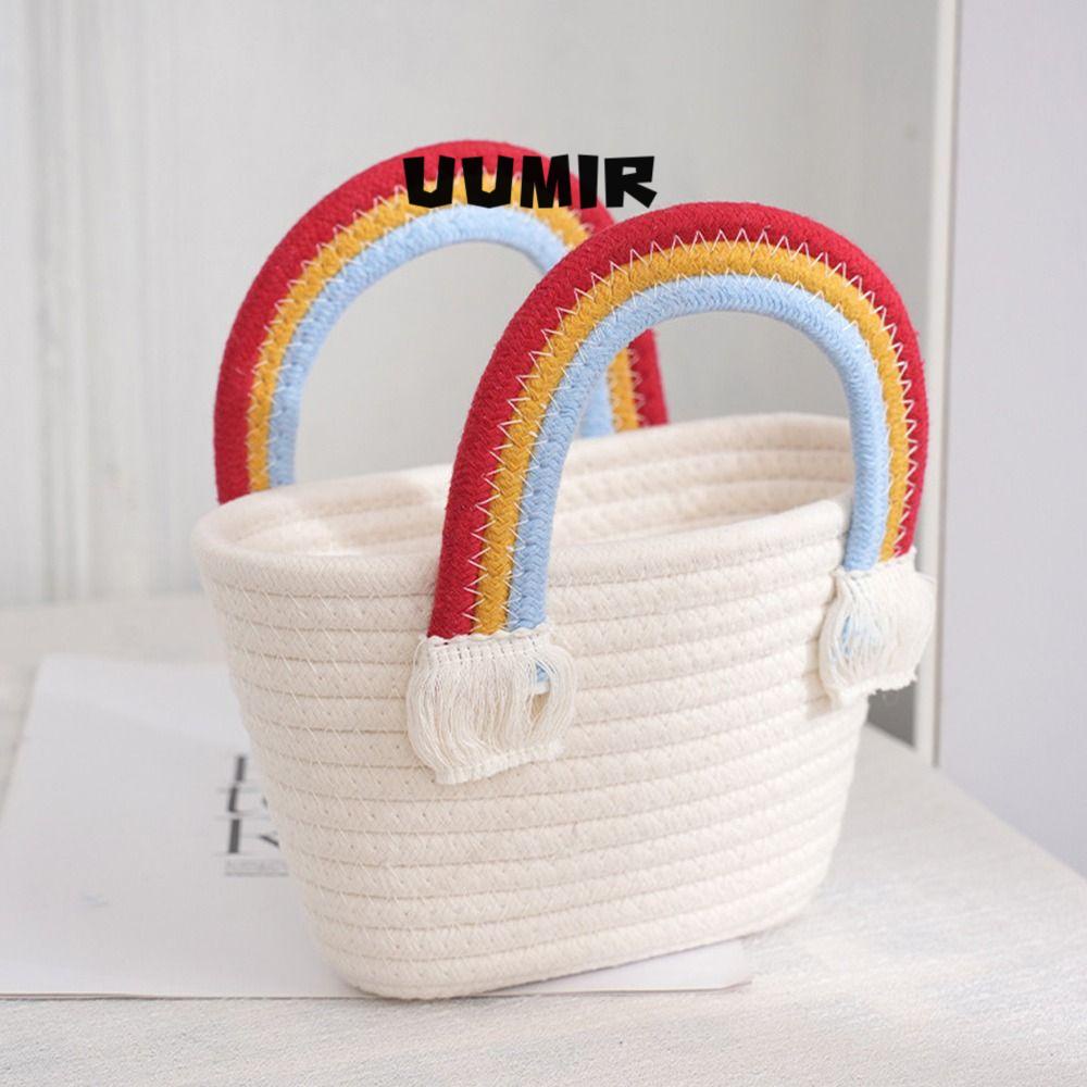 UUMIR Giỏ Đựng Tiền Xu / Chìa Khóa Bằng Sợi Cotton Bện Thời Trang Tiện Dụng Khi Đi Dã Ngoại
