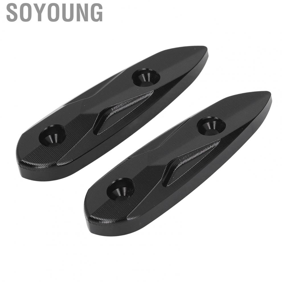 Soyoung Windscreen Hole Cover  105mm Aluminium Alloy Motorcycle Driven Mirror Black Easy To Install High Strength for Motorbike