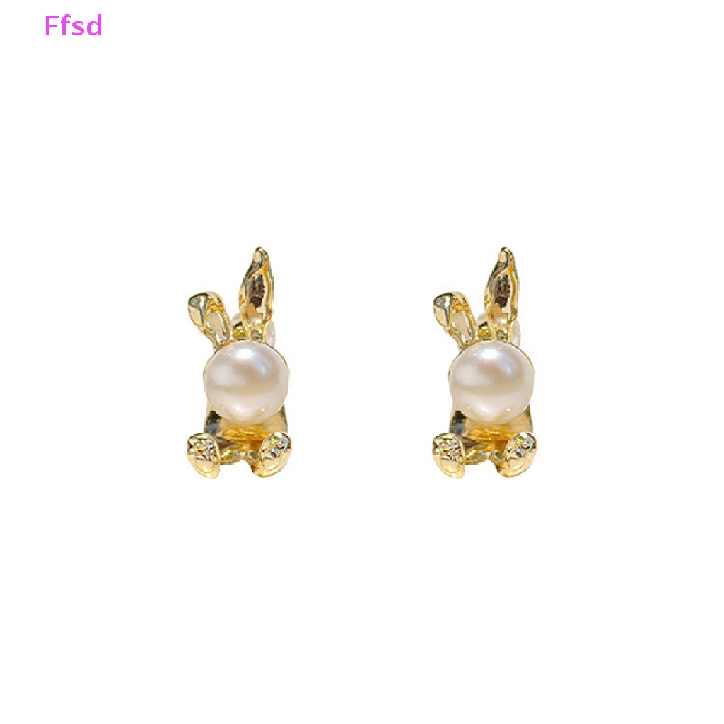 {Ffsd} Bông Tai Thời Trang Hình Thỏ Đính Ngọc Trai Cho Nữ