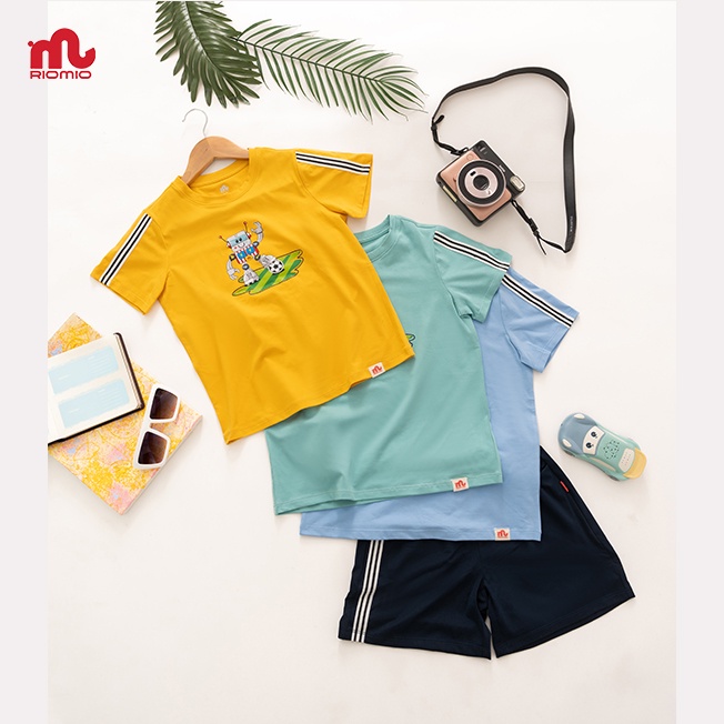 Đồ bộ thun cotton bé trai mùa hè Riomio size 2,3,4,5,6,7 tuổi co giãn thoáng mát mặc nhà đi chơi RBT585