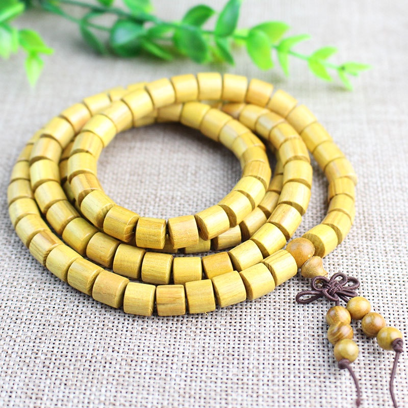 Vòng Tay Chuỗi Hạt Gỗ Đàn Hương Vàng 108 Hạt Thời Trang Cho Cặp Đôi