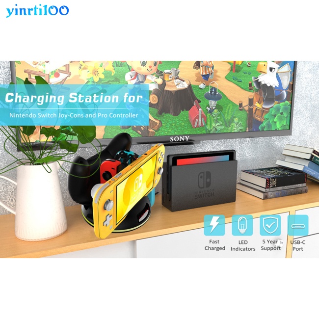 Đế Sạc Type-c Có Đèn Dùng Cho Tay Cầm Chơi Game Ns Joy-con