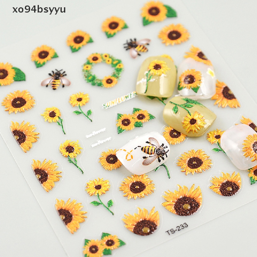 Miếng Dán Chuyển Nước Trang Trí Móng Tay Xo94Bsyu Họa Tiết Hoa Hướng Dương Xinh Xắn Cho Nữ VN