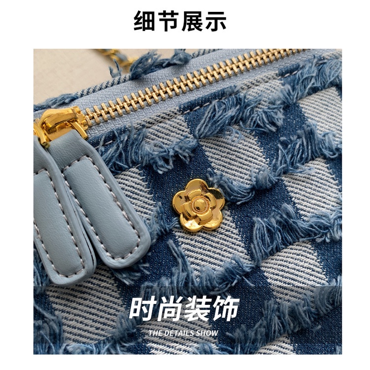 Túi Đựng Mỹ Phẩm Bằng Vải denim Kiểu Mới 2023 Thời Trang Mùa Hè