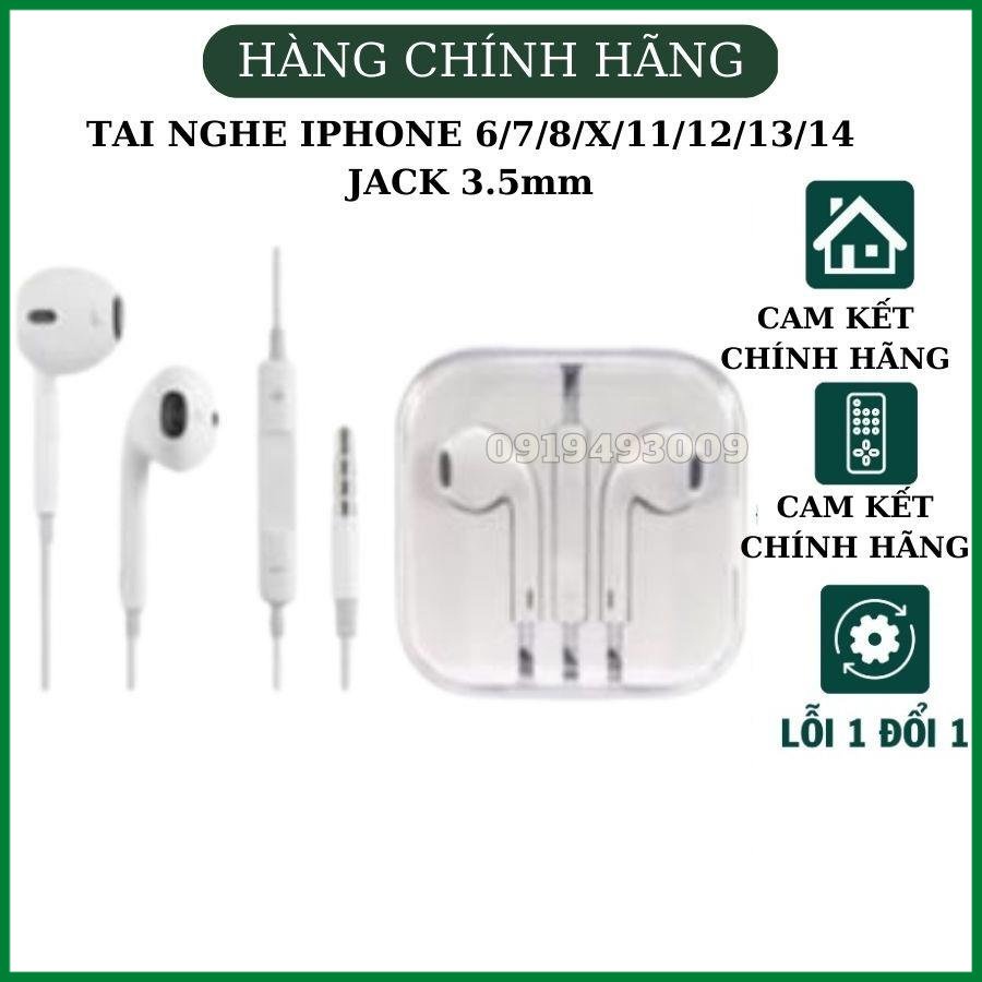 Tai nghe có dây cho 6/7/8/X/X.s/11/12/13/14 màu trắng, CHÍNH HÃNG jack 3.5mm/ dẹt lighting ZINKA SHOP