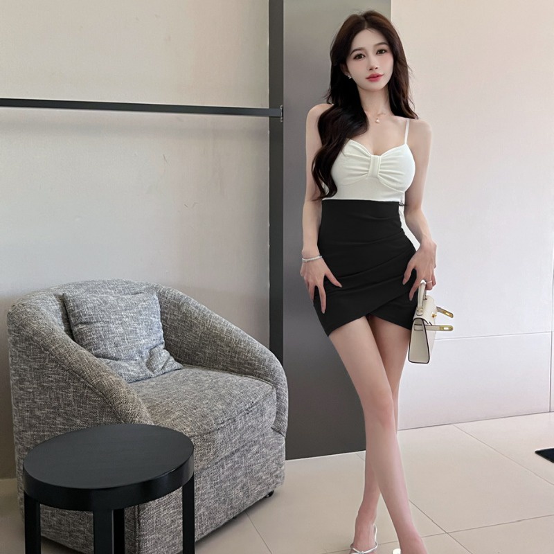 Đầm Ngắn Cổ V Đính Nơ Thời Trang Nữ Tính