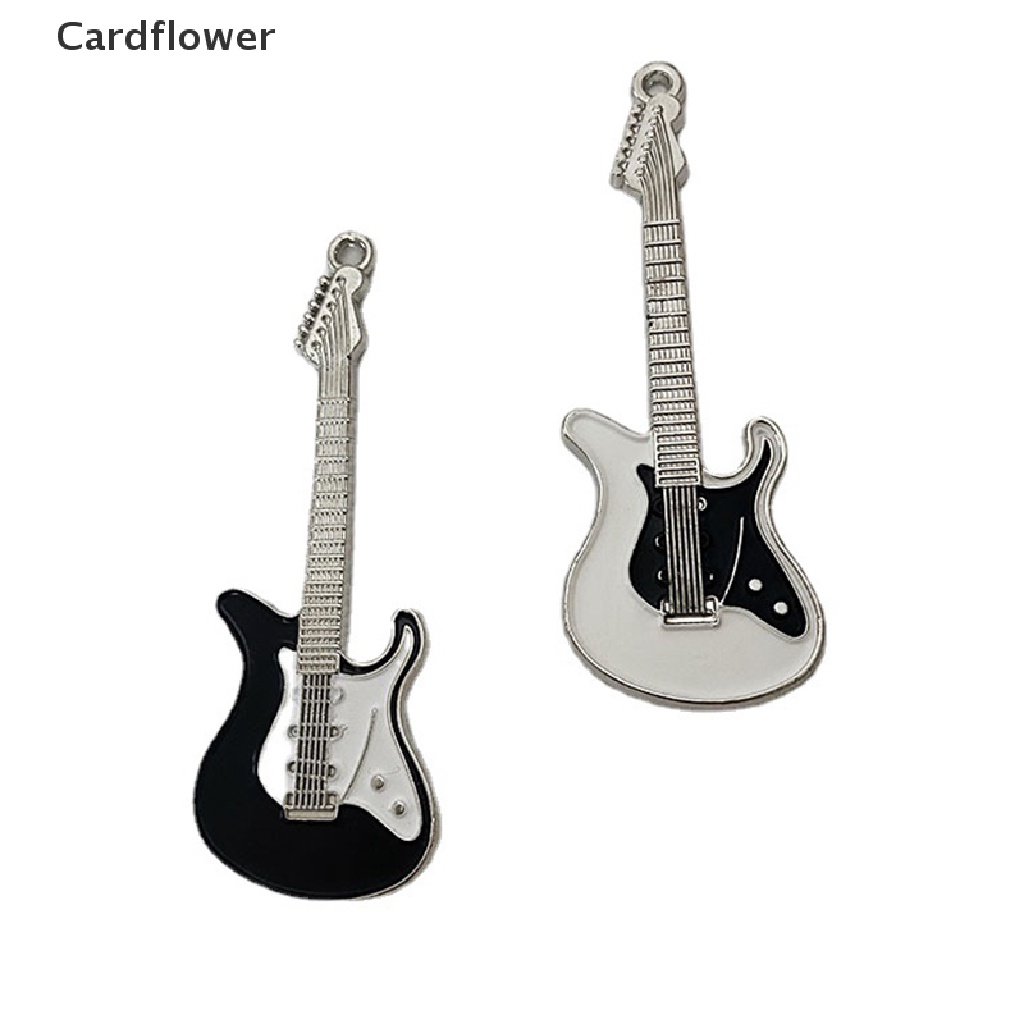 < Cardflower > Phụ Kiện Trang Sức Kẹp Tóc Đàn Guitar Màu Trắng Đen Y2K Aesthetic Lolita Đáng Yêu