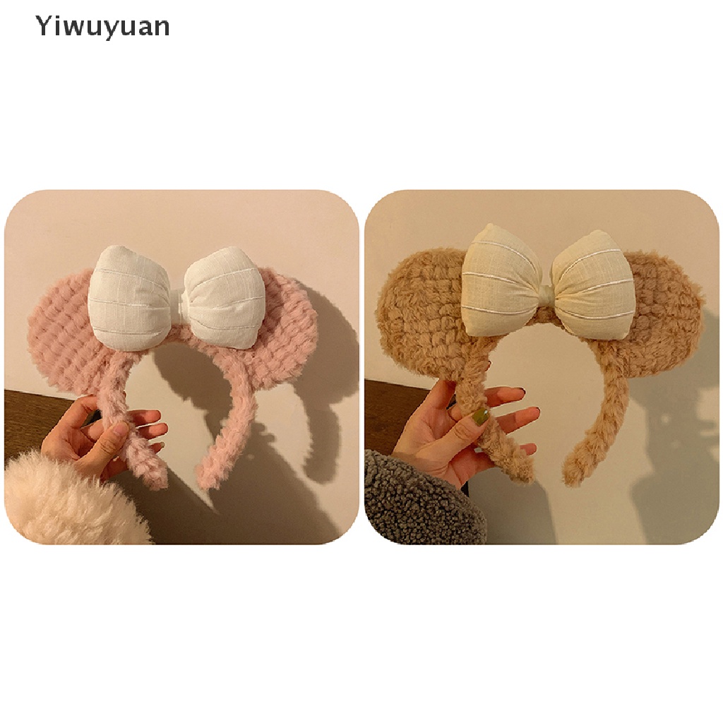 Băng Đô Cài Tóc Rửa Mặt Mùa Đông In Họa Tiết Tai Gấu Hoạt Hình Dễ Thương Cho Nữ