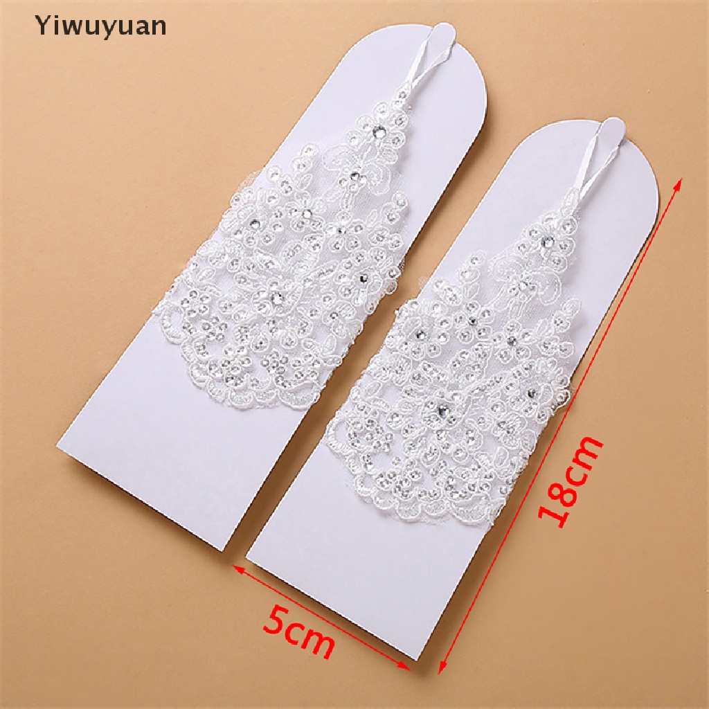 &lt; Yiwuyuan &gt; Găng Tay Công Chúa Phối Ren Đính Kim Cương Làm Đạo Cụ Chụp Ảnh Cho Bé Gái