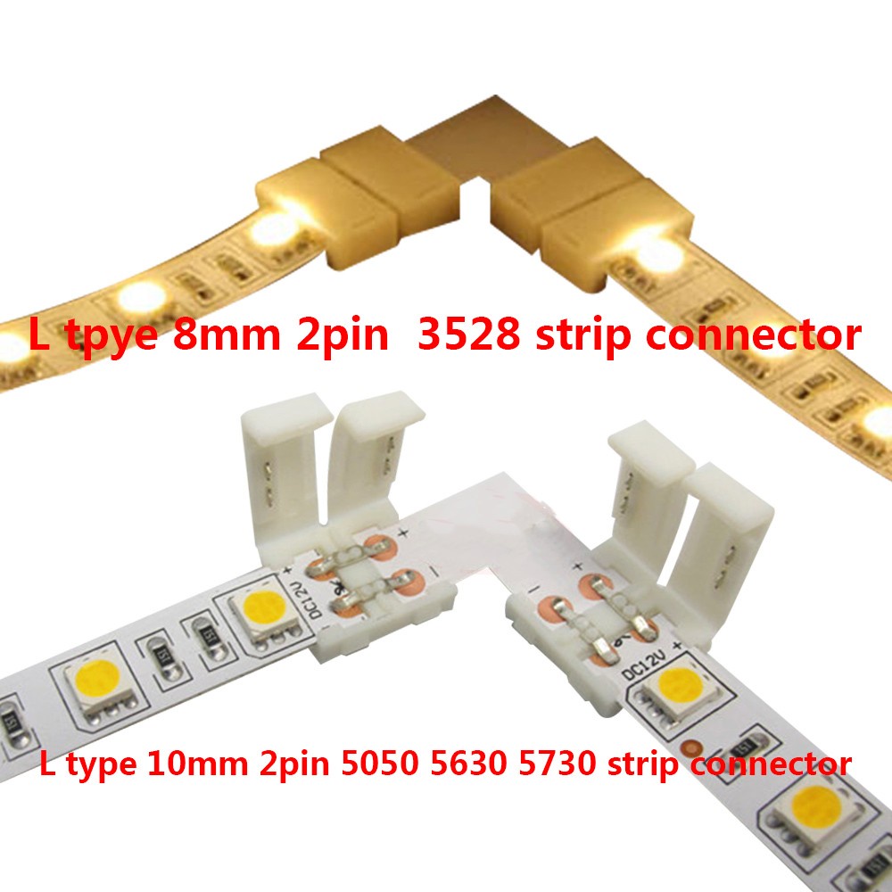 Set 5 Đầu Nối Dây Đèn LED 2pin 3pin 4pin 5pin 6pin Góc Phải 8mm / 10mm / 12mm FPCB Hình Chữ L